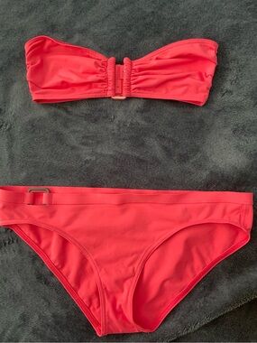 Strapless Coral Bikini Set - Women Swim Bikini
